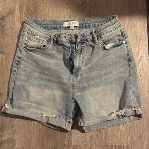 Judy Blue Light Blue Distressed Denim Shorts